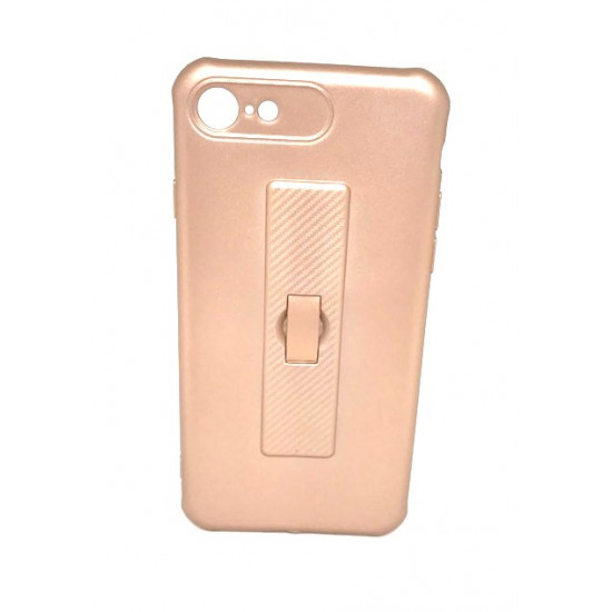 Capa De Silicone Motomo Con Anillo De Dedo Para Apple Iphone 7 / 8 (4.7) Rosado / Dourado